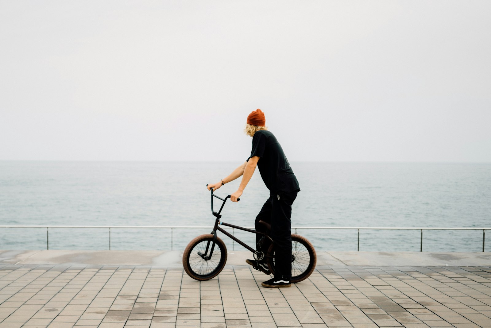 Sony a7S + Sony Sonnar T* FE 35mm F2.8 ZA sample photo. Man holding bmx bike photography