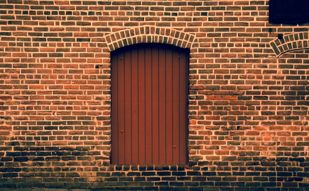 closed brown metal door