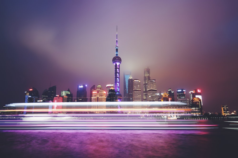 time-lapse photography of Oriental Pearl Tower