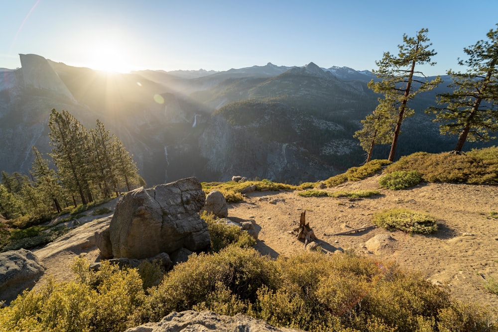 mountain range during golden hour