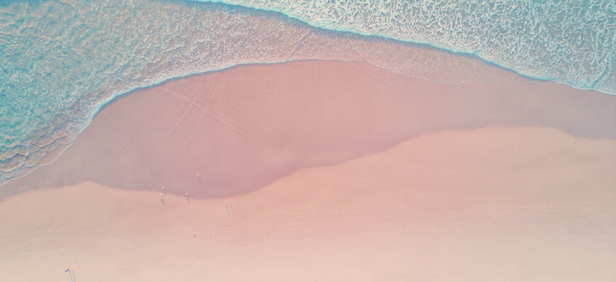top view photography of beach