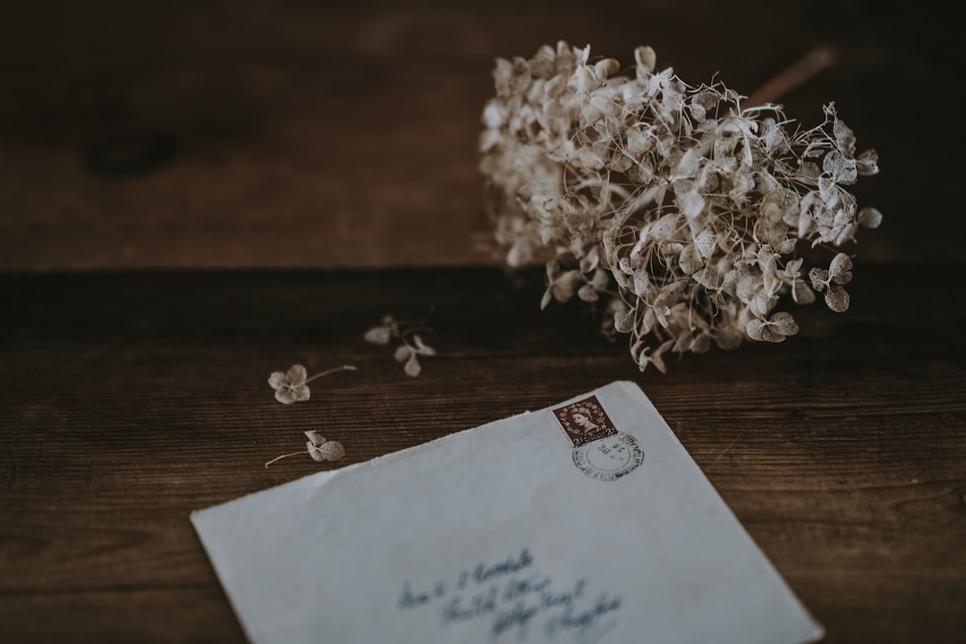 Vintage envelope with flowers