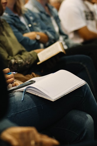 woman reading book