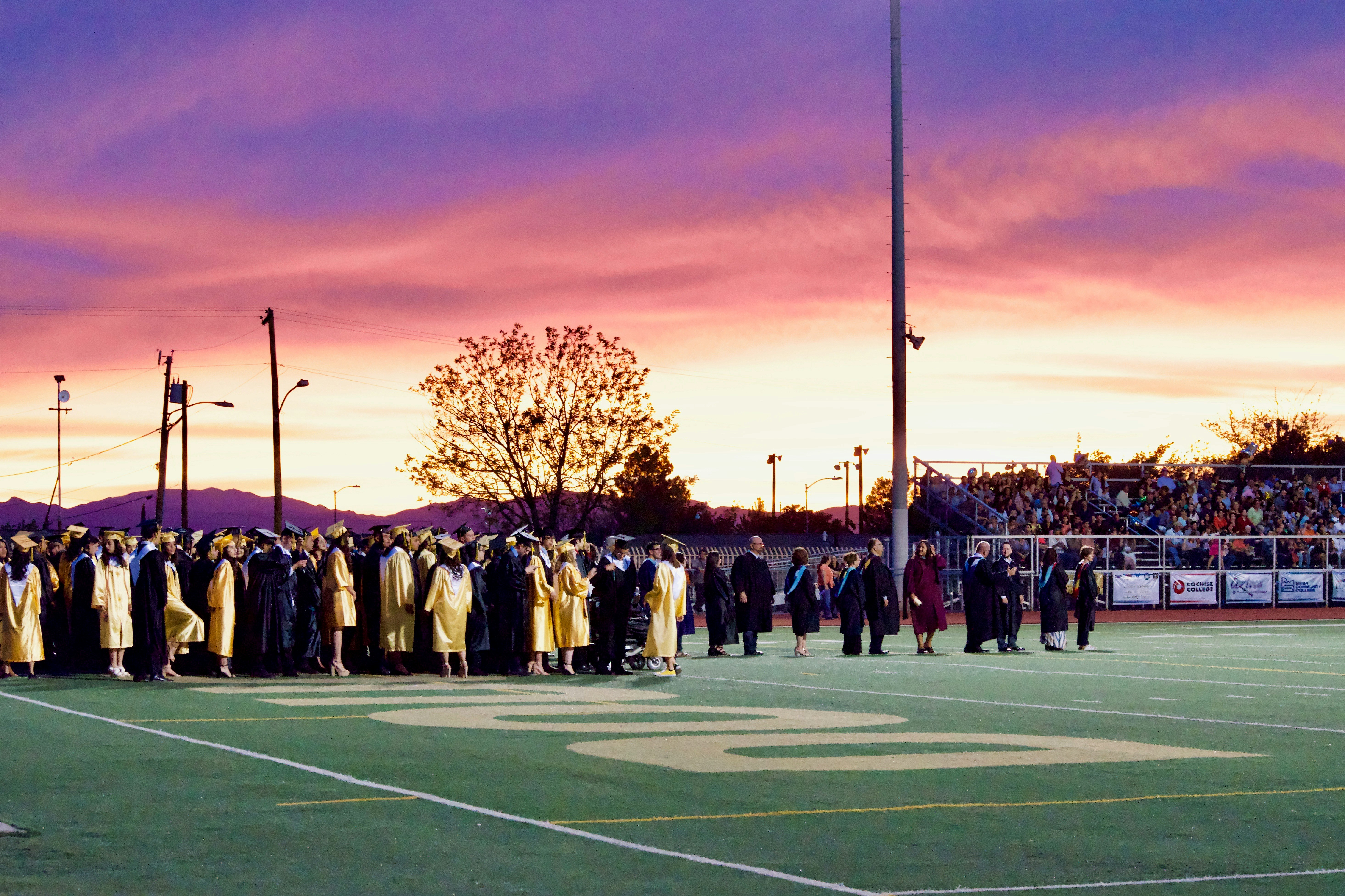 Graduation Ceremony at sunset