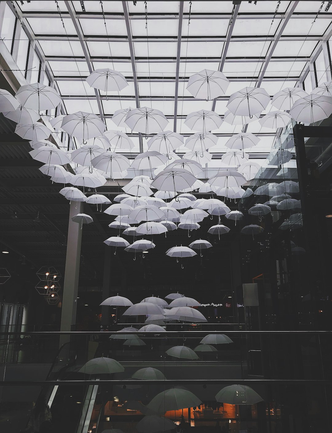 white umbrella decor