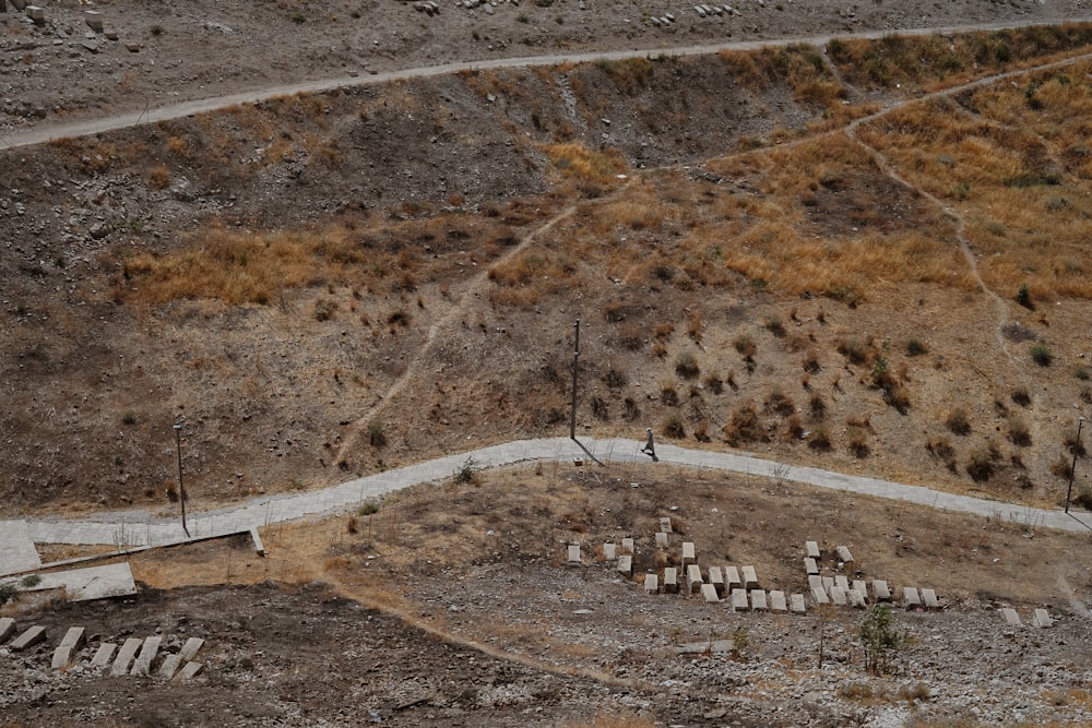 high-angle photography of farm road