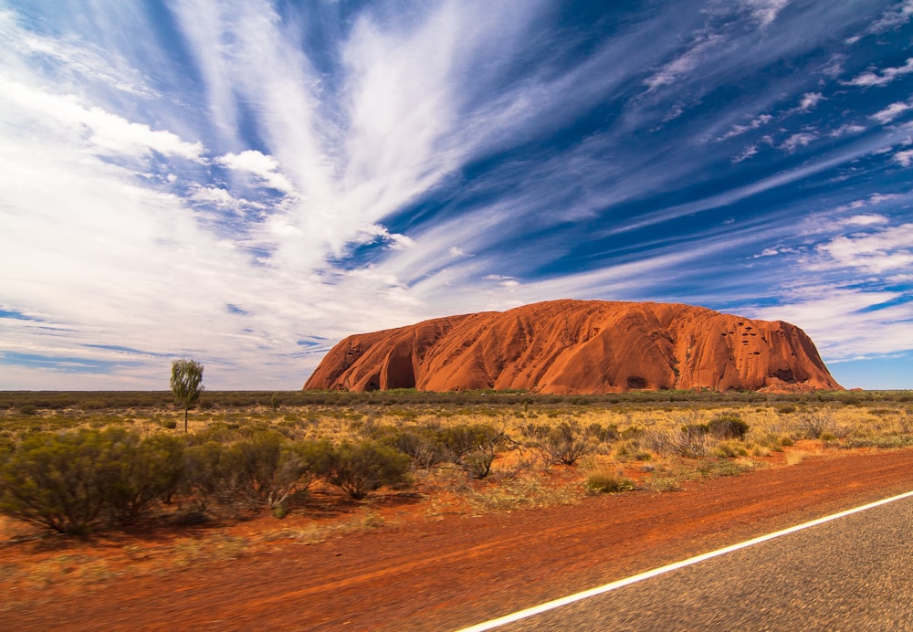 Uluru at golden sunset red sandstone monolith Red Centre Northern Territory