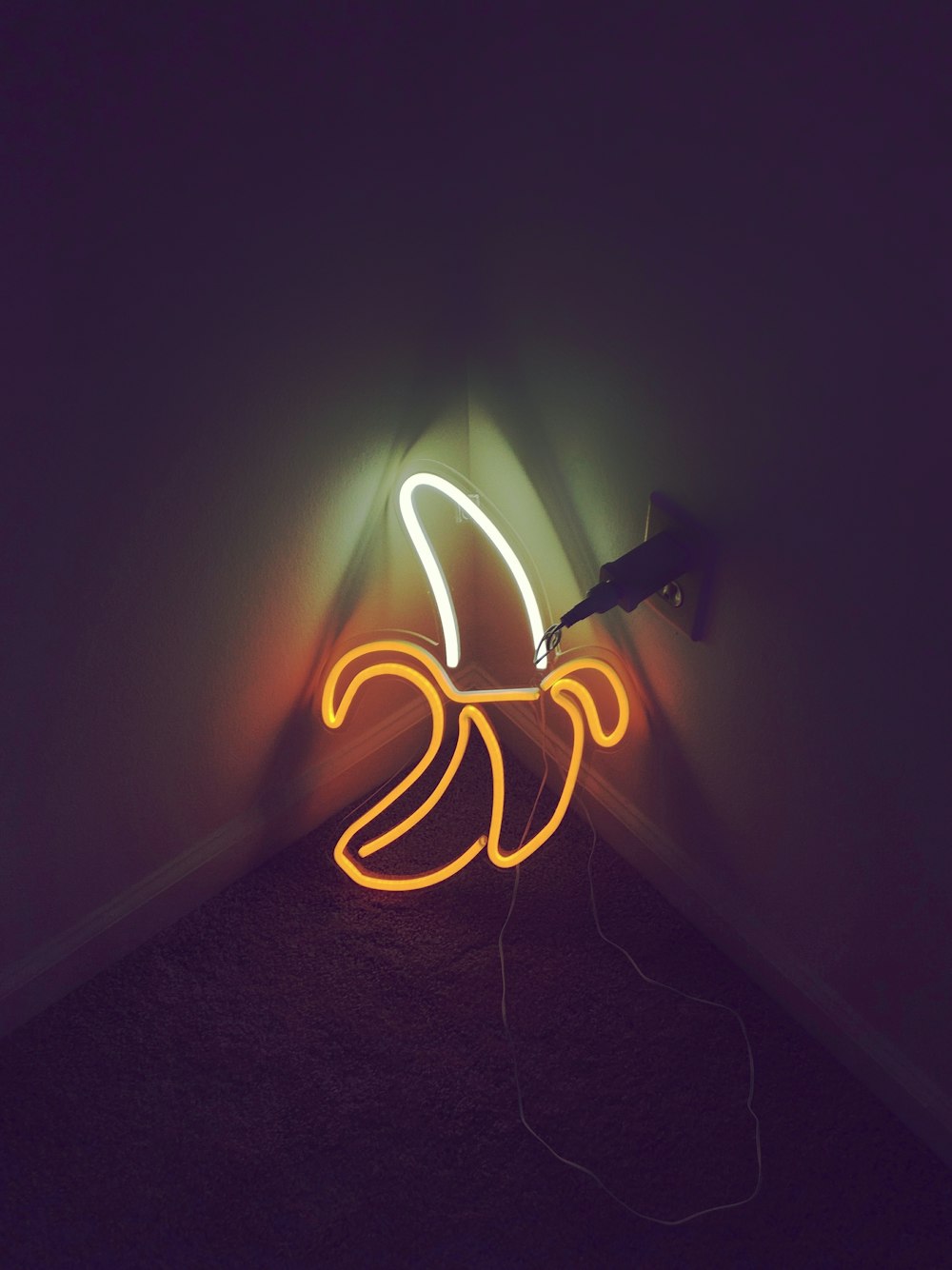 banana neon signage