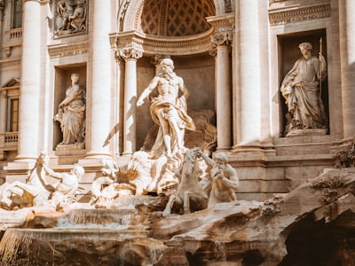 people and horses statue monument at daytime rome zoom background