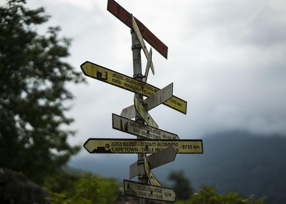 signage on post during daytime