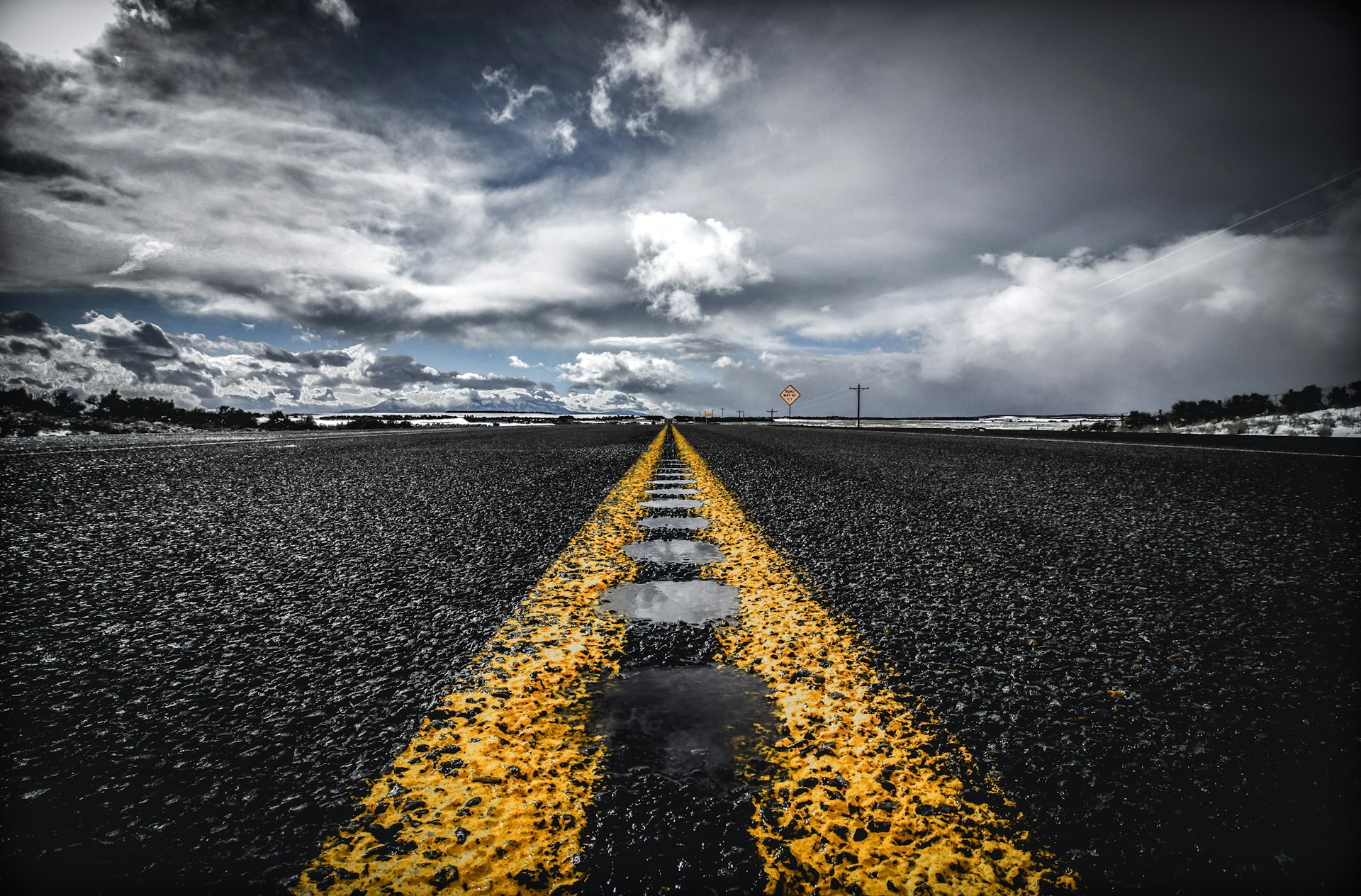 Highway road marking