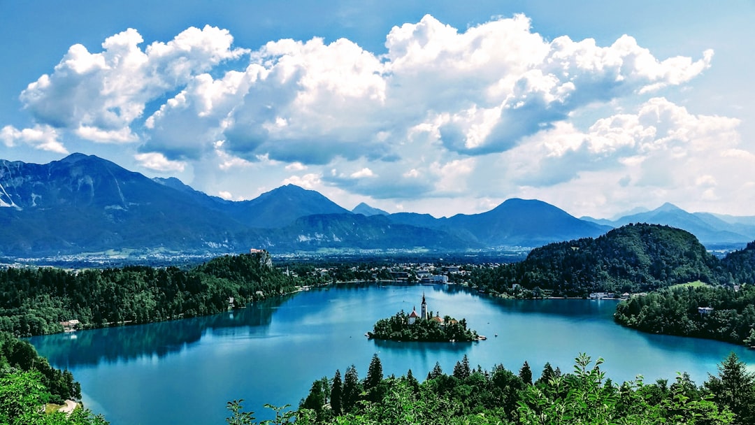 landscape photography of mountain raing, The Bled´s Church