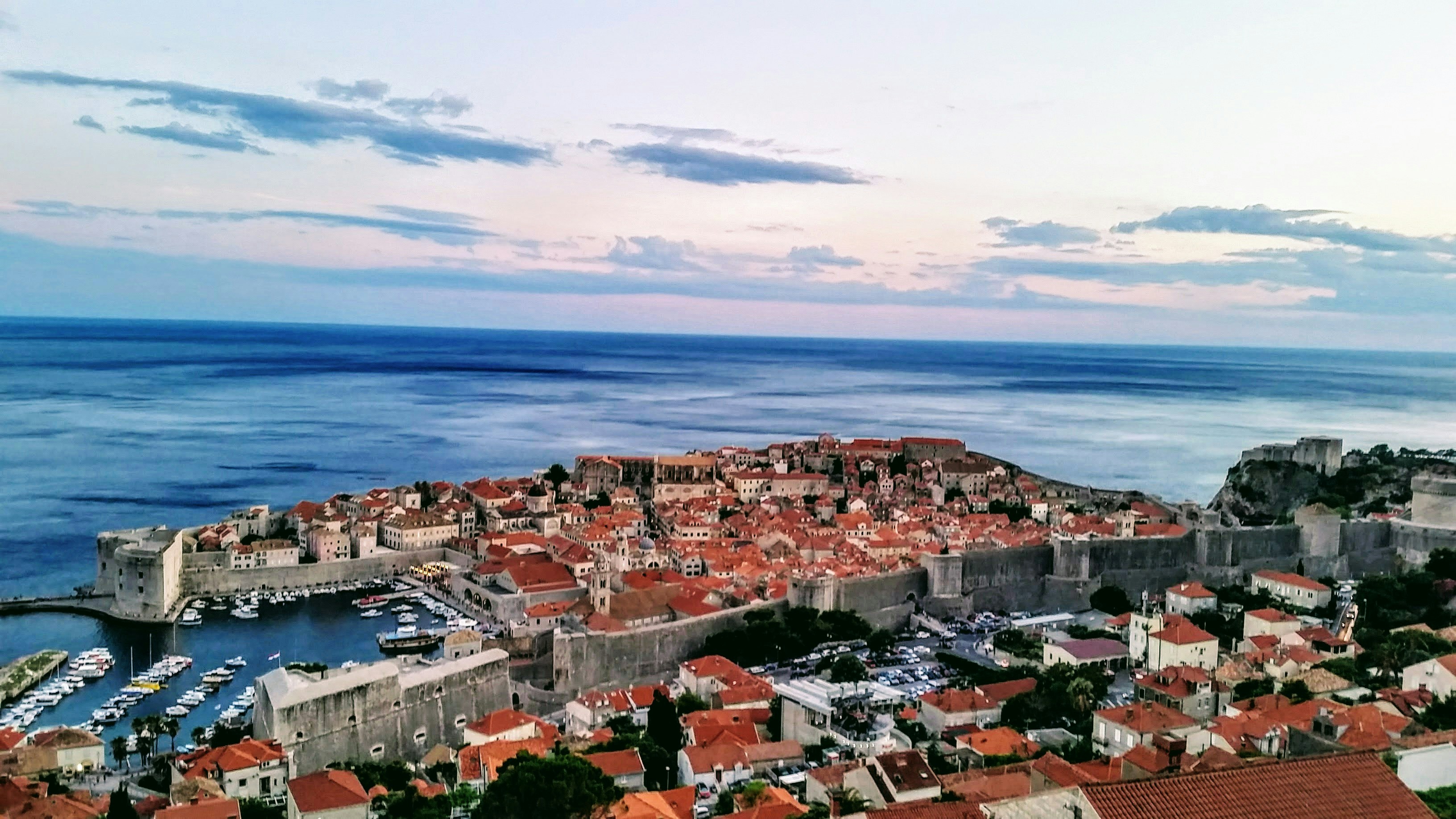 Historic walled city of Cartagena with colorful colonial buildings and Caribbean sea