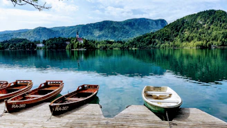 boat parked on dock Slovenia