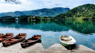 boat parked on dock Slovenia