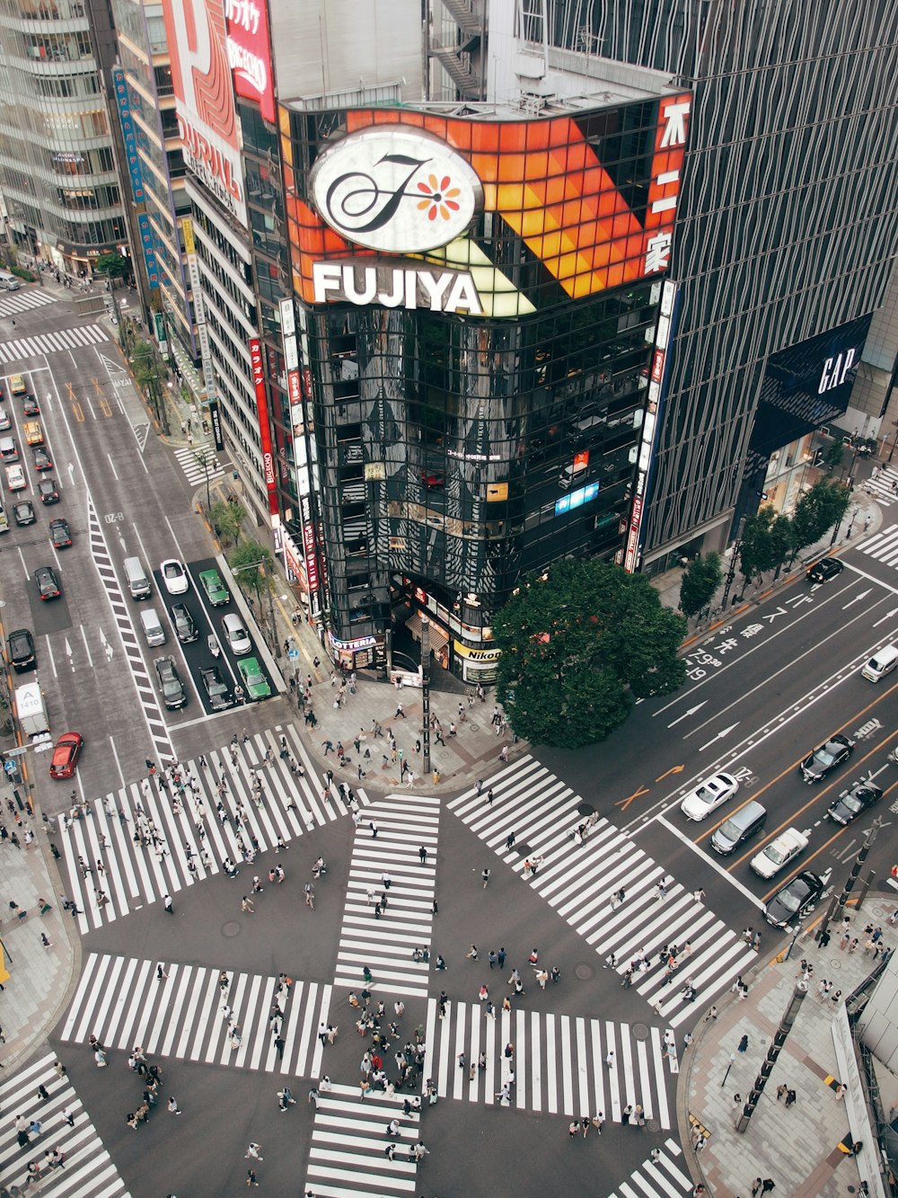 Fotografía de vista aérea del edificio Fujiya
