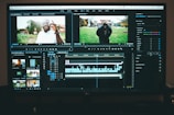 black flat screen tv turned on displaying man in black suit jacket