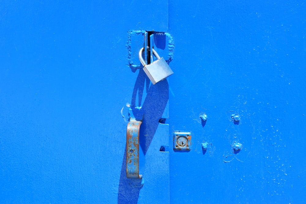 blue locked door