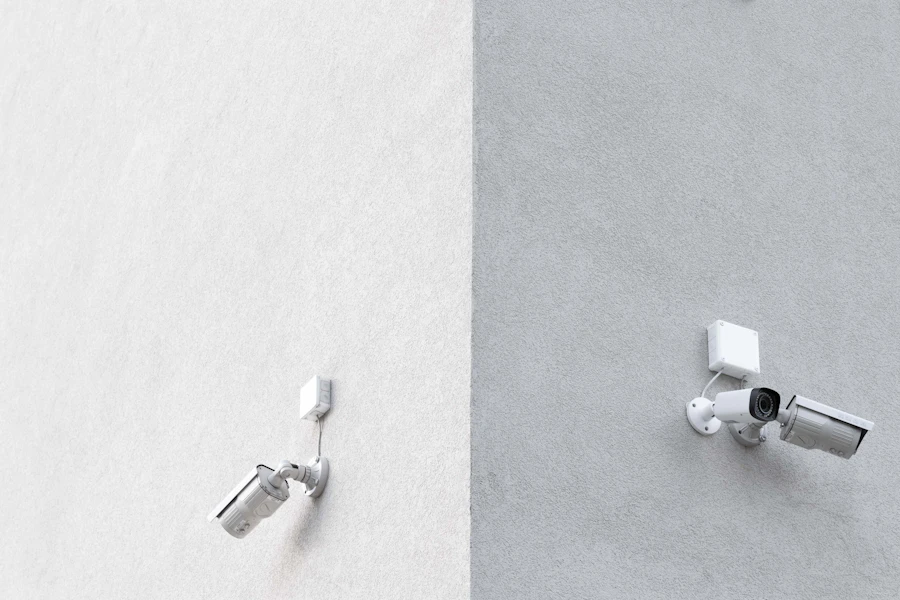CCTV cameras mounted on a wall