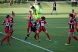 female soccer players outdoor