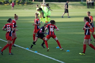 female soccer players outdoor