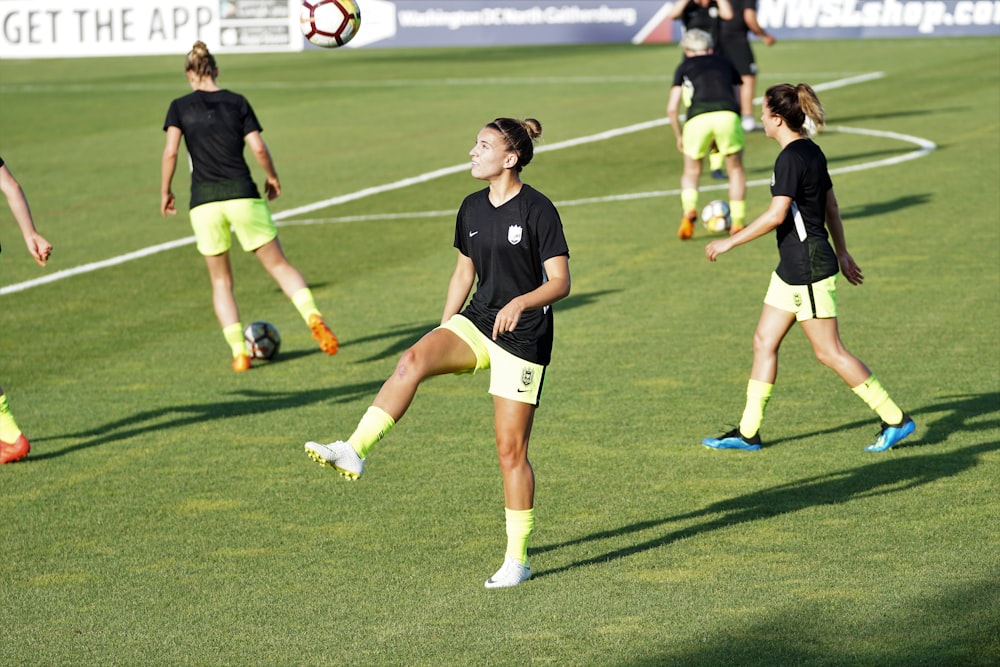 woman playing soccer