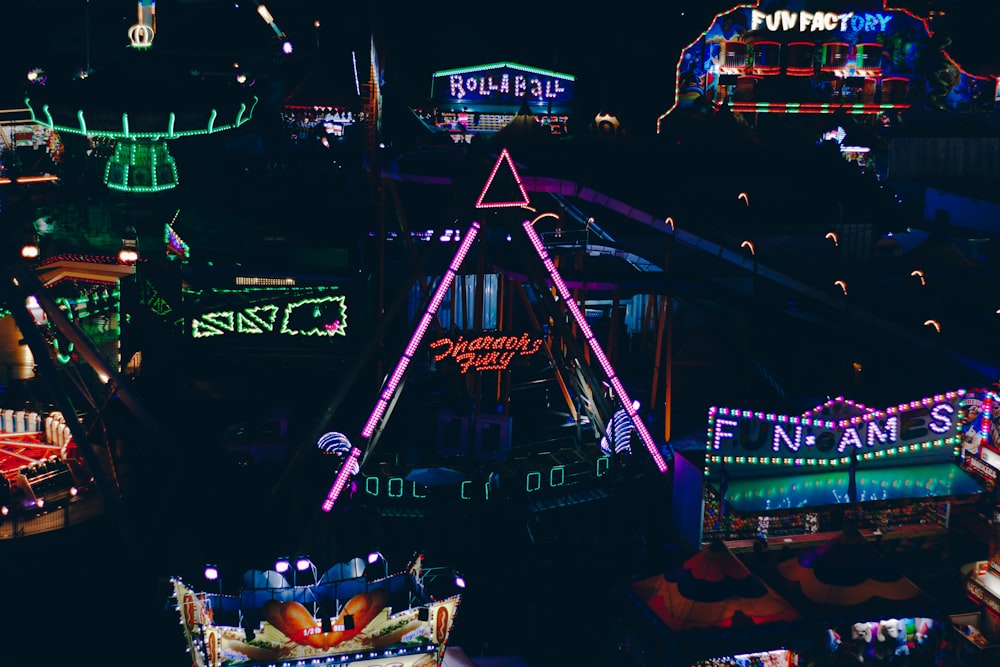 assorted-color neon signage