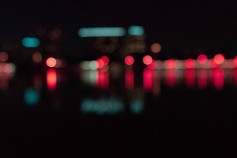 photo of red bokeh lights
