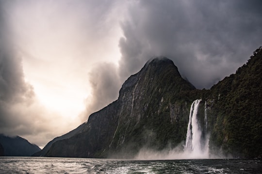 photo of waterfalls in Milford Sound New Zealand
