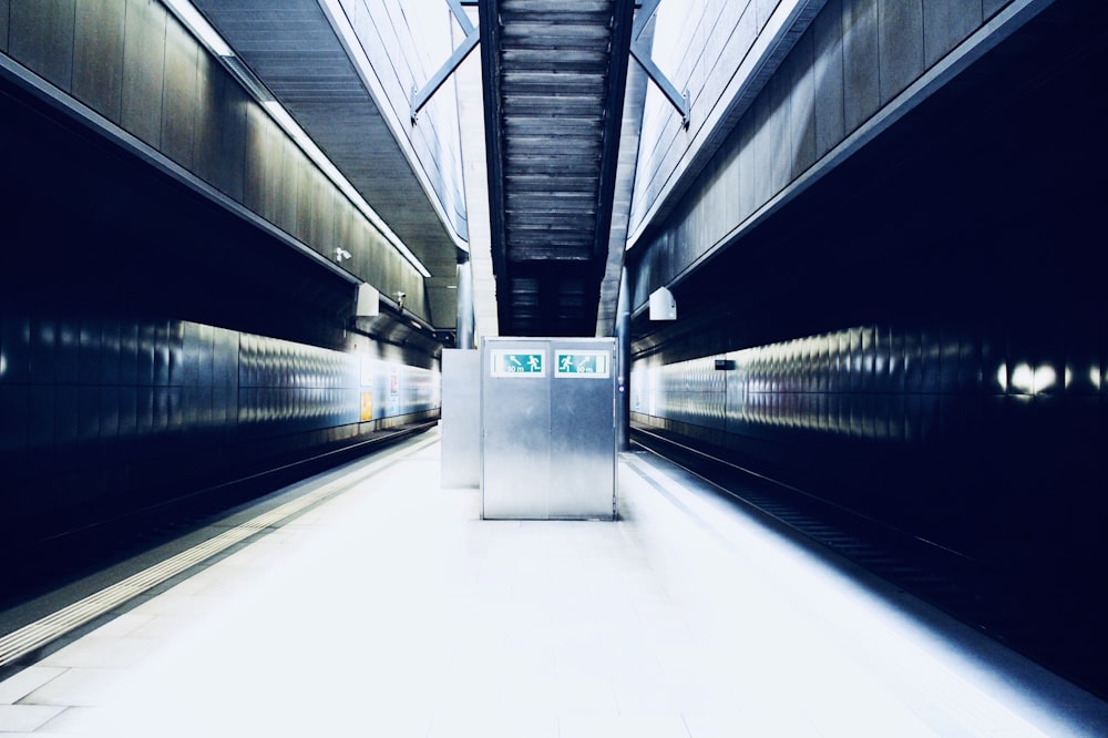 timelapse photography of train station