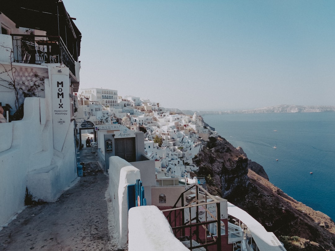 white concrete house, Santorini