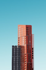 orange and black high rise building
