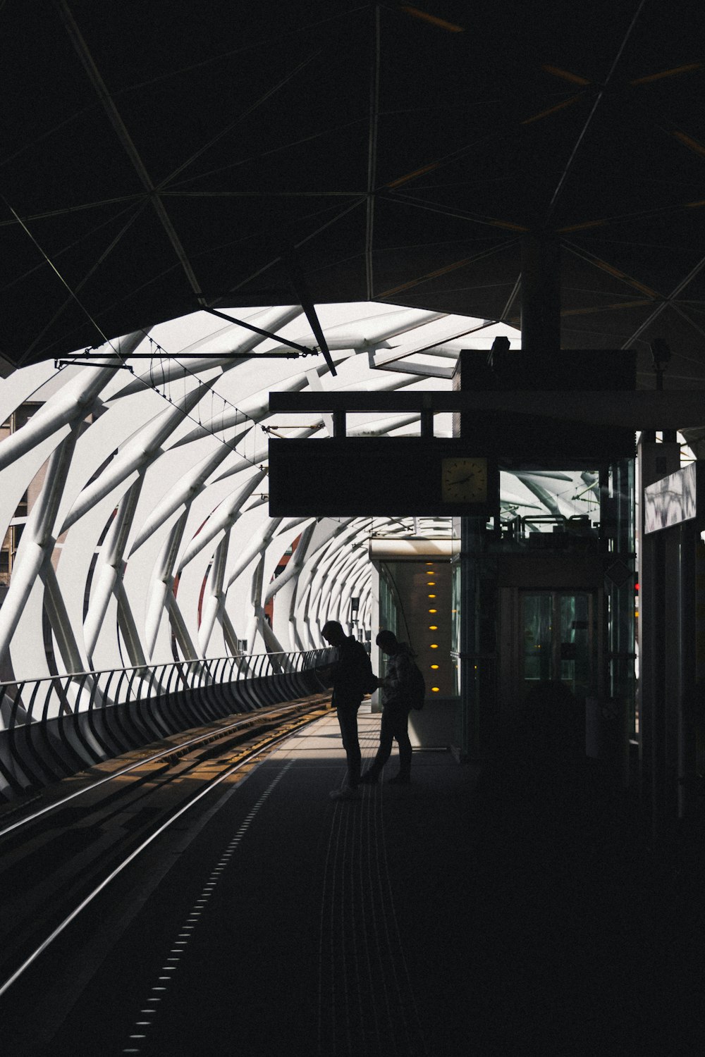 person waiting train