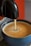 Close-up of a steaming cup of espresso served from the Brew on Wheels cart.