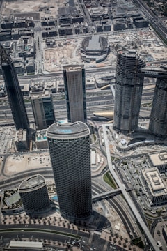 aerial view of high-rise building