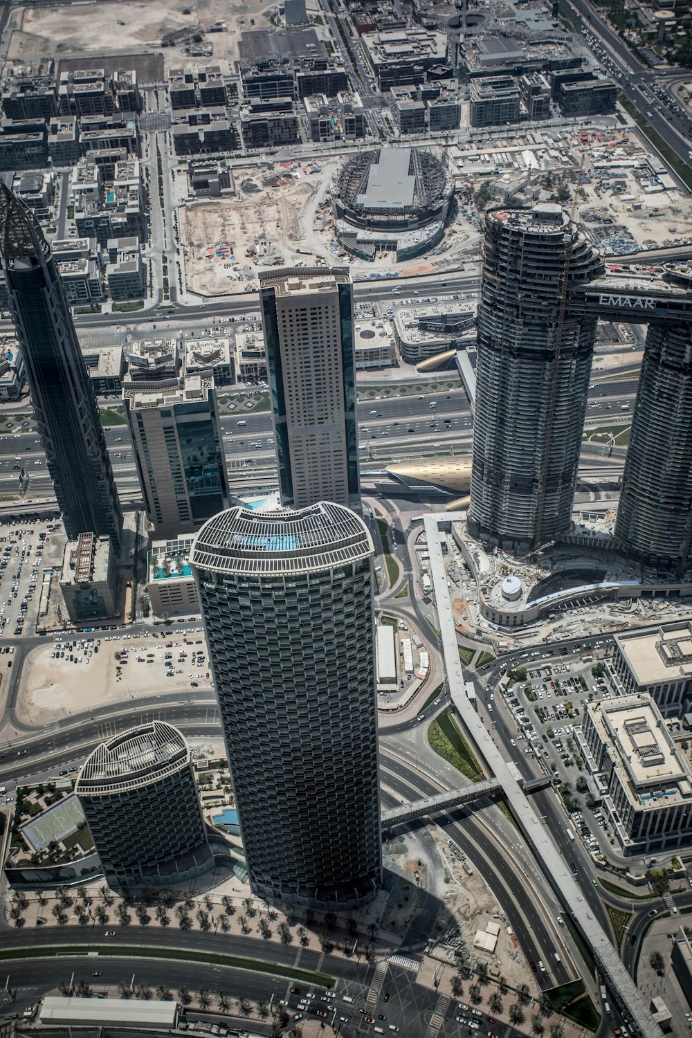 aerial view of high-rise building