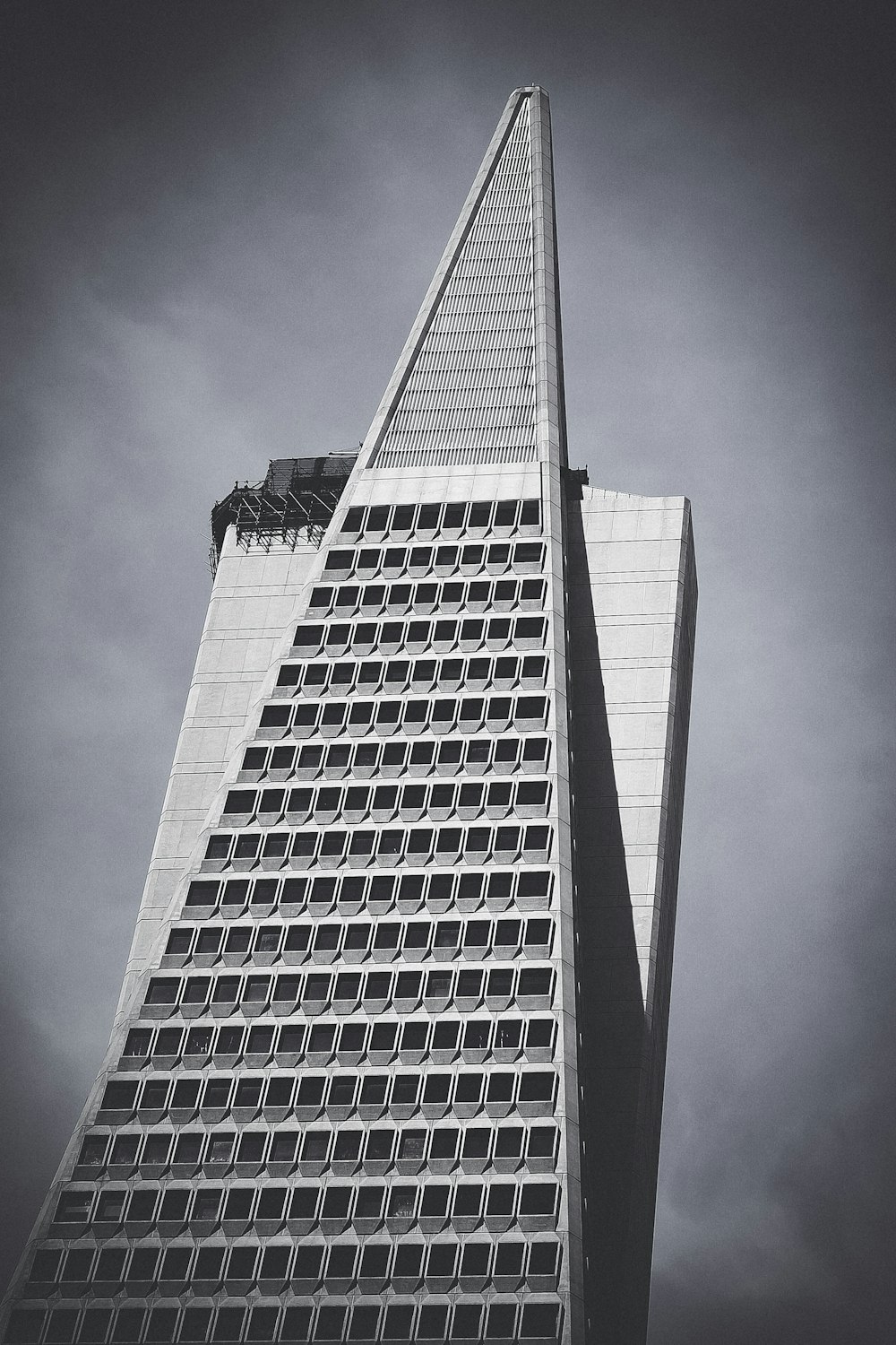 grayscale photography of building