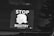 A black and white sticker is displayed on a surface, featuring the silhouette of a hairstyle resembling a well-known figure. The text 'STOP BIGOTRY' is prominently visible, conveying a political message. The sticker includes a reference to the year 2016 and a website, DCCC.org.