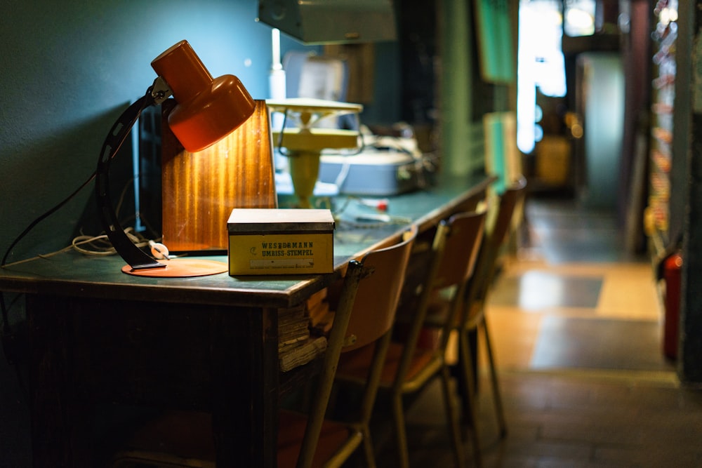 shallow focus photography of box on table