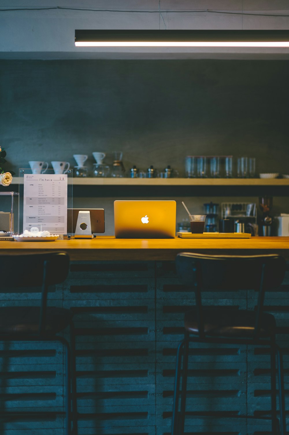 MacBook on table