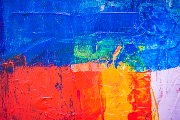 A vibrant painting showcasing bold colors and dynamic brushstrokes.