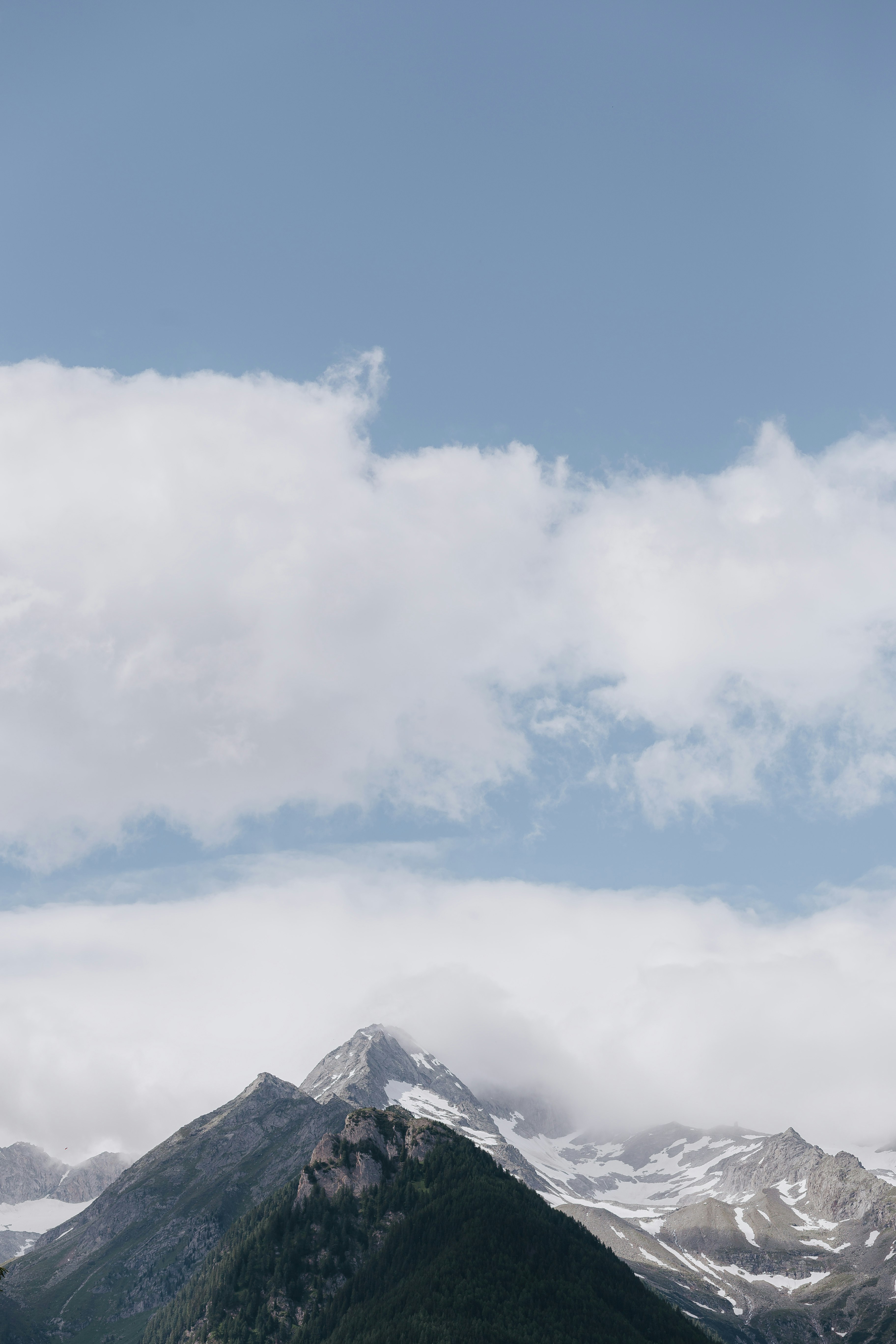 aerial photography of mountain range