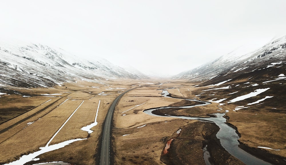 photo of road towards mountain