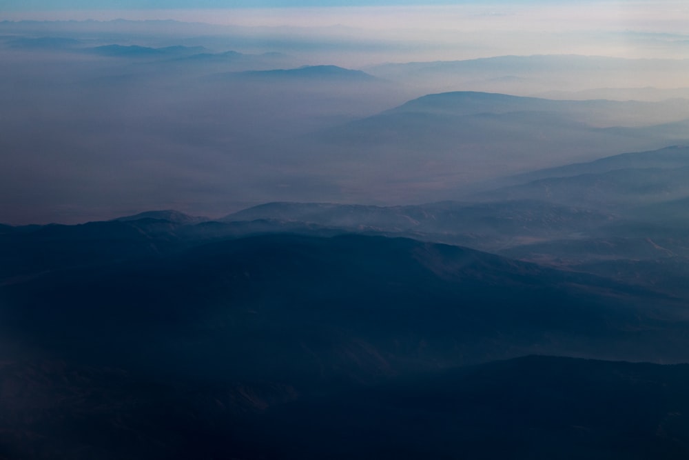 birds eye view of mountains