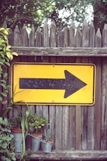 yellow arrow signage