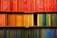 wooden bookcase filled with books