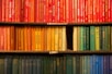wooden bookcase filled with books