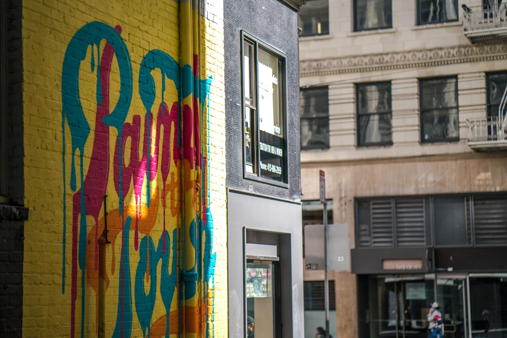 side view of graffiti at the alley
