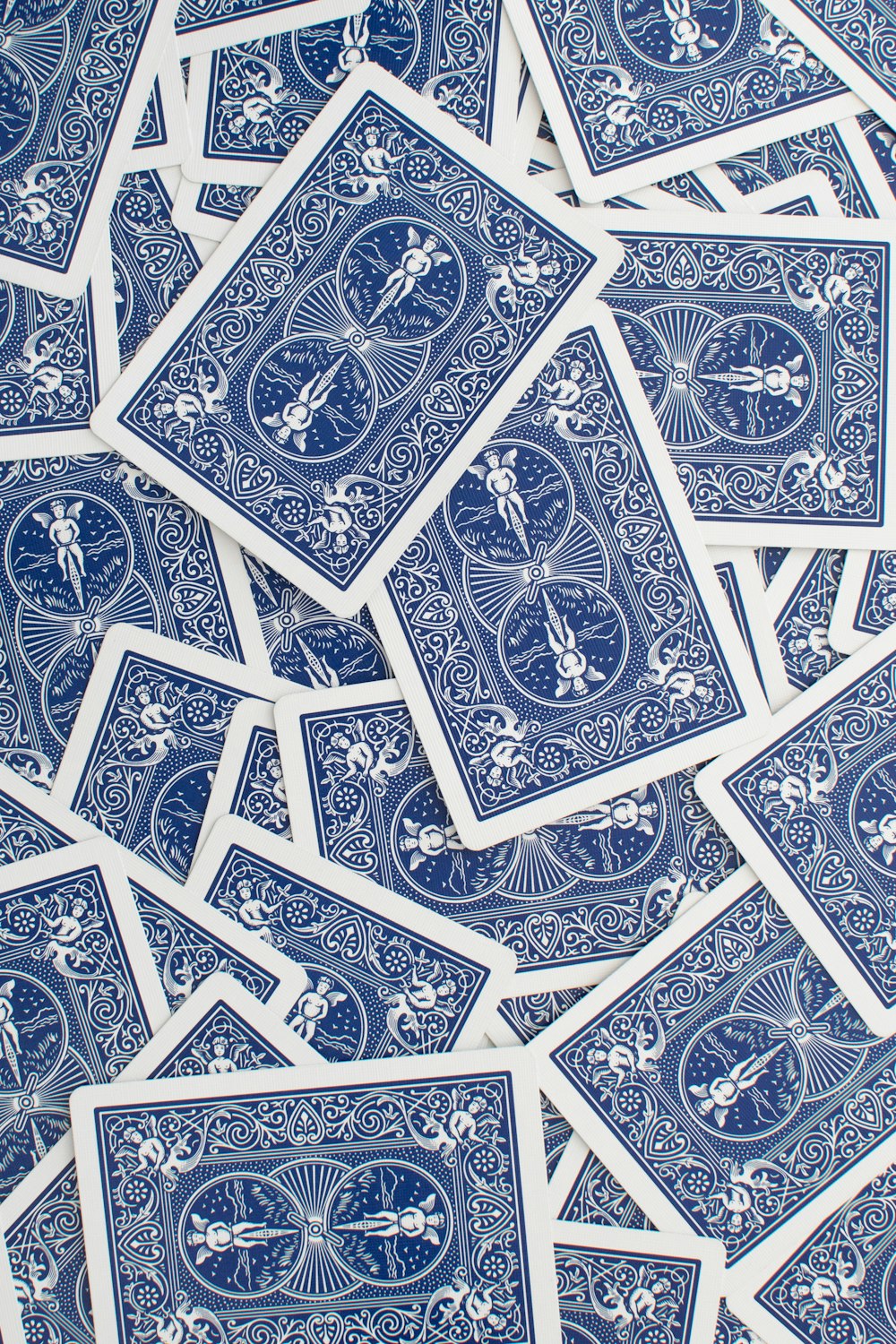 Cartes à jouer bleues