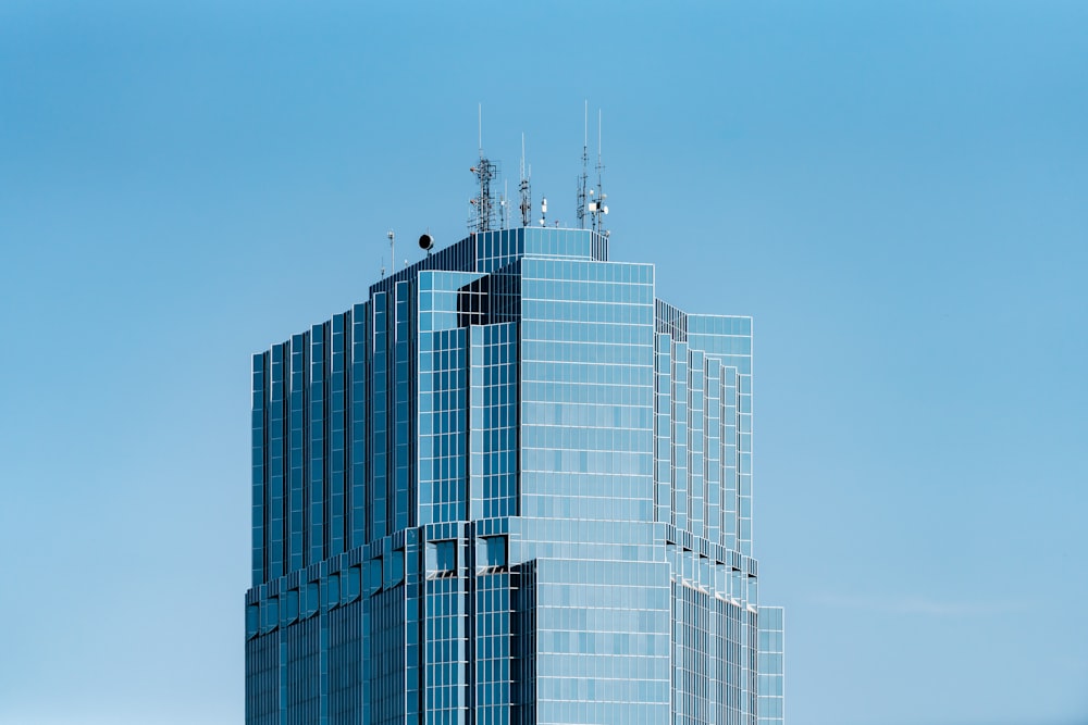 glass-mirrored high-rise building
